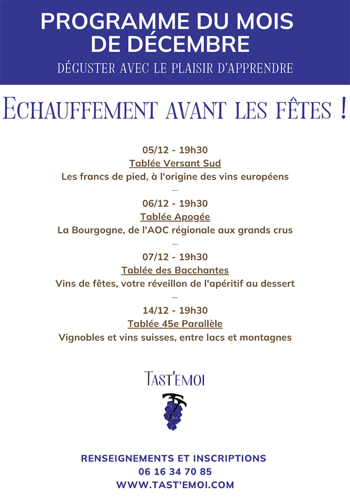 Programme Tast'Emoi - Décembre 2023