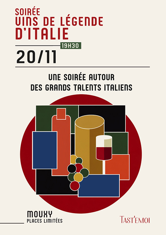 Soirée vins de légende d'Italie - 20 Novembre 2026